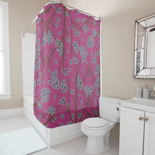 Peculiar Branches Boysenberry Shower Curtain Douchegordijn (In situ)