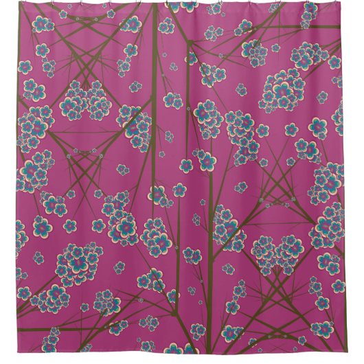 Peculiar Branches Boysenberry Shower Curtain Douchegordijn (Voorkant)