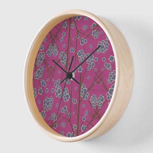 Peculiar Branches Boysenberry Wood Framed Clock (Hoek)