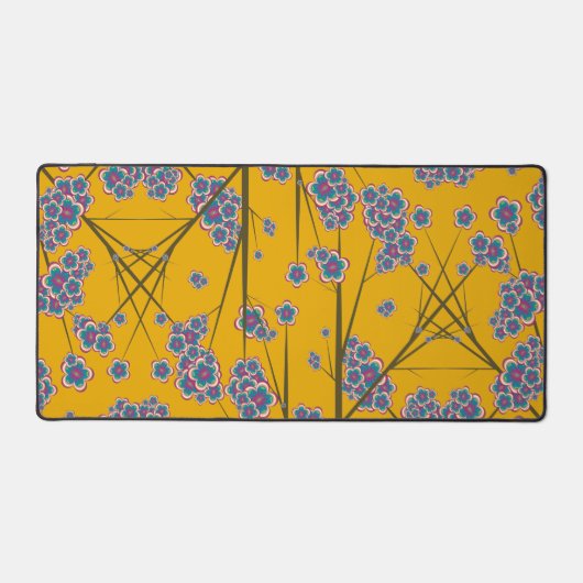 Peculiar Branches Mosterd Desk Mat (Voorkant)