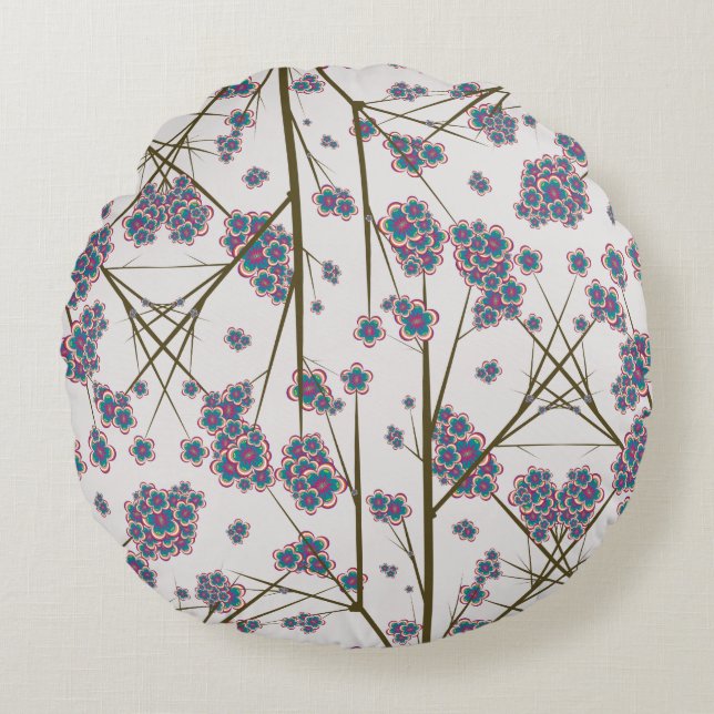 Peculiar Branches Round Pillow Rond Kussen (Voorkant)