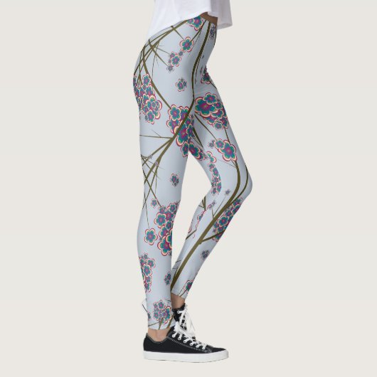 Peculiar Branches Sky Blue Leggings (Rechts)