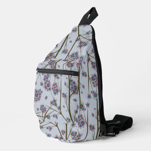 Peculiar Branches Sky Blue Sling Bag (Rechterhoek)