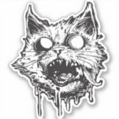 Peculiar Paws: De monochromatische katteneigenaard Sticker (Voorkant)