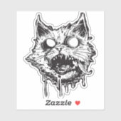 Peculiar Paws: De monochromatische katteneigenaard Sticker (Vel)