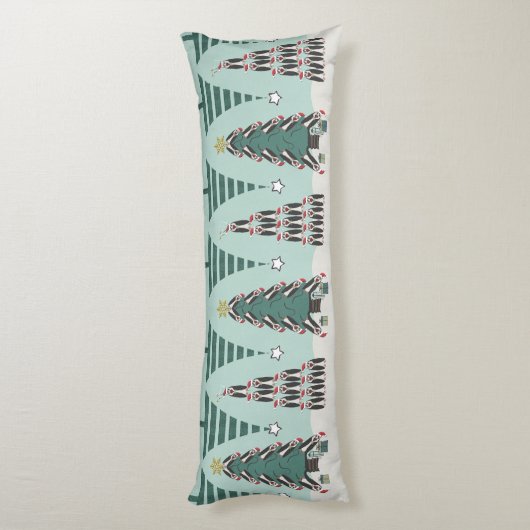 Peculiar Penguins Funny Kerstboom personaliseren Lichaamskussen (Achterkant (Verticaal))