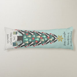 Peculiar Penguins Funny Kerstboom personaliseren Lichaamskussen