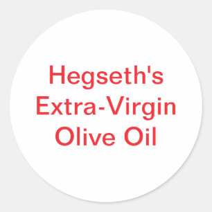 Ped Hegseth Extra Virgin Olie Hankamer Artjunkhaus Ronde Sticker