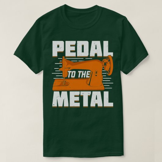 Pedaal aan de metaalnaaimachine t-shirt (Design voorkant)