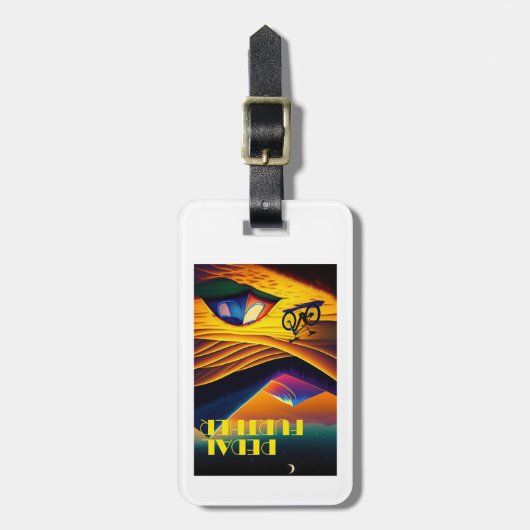 Pedaal Verdere Bikepacking Bergen Bagagelabel (Voorkant verticaal)