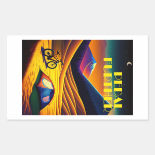 Pedaal Verdere Bikepacking Bergen Rechthoekige Sticker