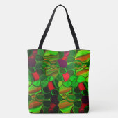 Pedaços coloridos, círculos e formas arredondadas. tote bag (Achterkant)