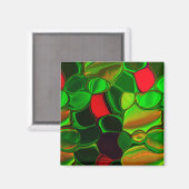 Pedaços de cores, círculos e formas arredondados. magneet (Voorkant / Achterkant)