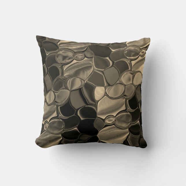 Pedaços marrons, círculos e formas arredondadas. kussen (Voorkant)