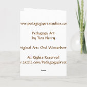 PedagogyGreetings: Uil Winterberry Kaart (Achterkant)