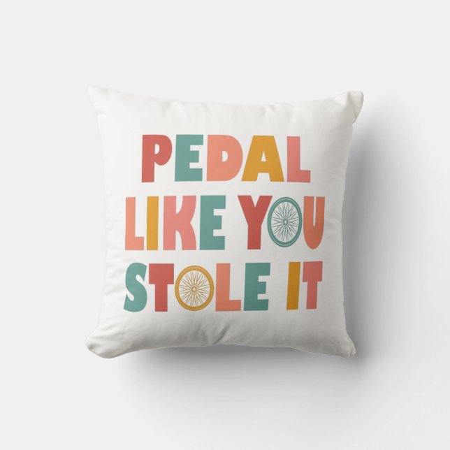 Pedal als jij houdt het tegen - Grappig fietsen Kussen (Voorkant)