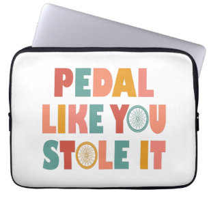 Pedal als jij houdt het tegen - Grappig fietsen Laptop Sleeve