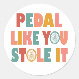 Pedal als jij houdt het tegen - Grappig fietsen Ronde Sticker