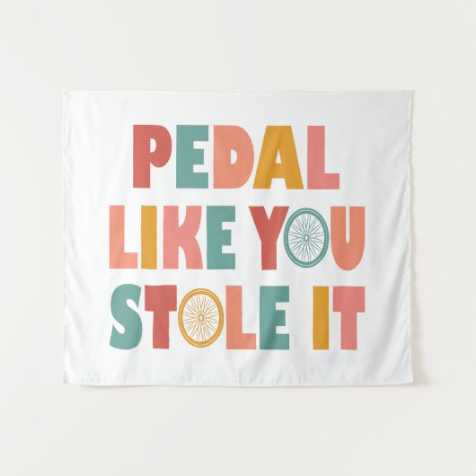 Pedal als jij houdt het tegen - Grappig fietsen Wandkleed (Voorkant (horizontaal))