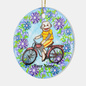 Pedal Bike Sock Monkey Keramisch Ornament (Links)