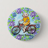 Pedal Bike Sock Monkey Ronde Button 5,7 Cm (Voorkant)