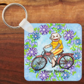 Pedal Bike Sock Monkey Sleutelhanger (Voorkant)
