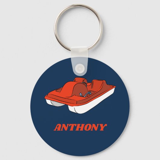 Pedal Boat Red, White Blue op maat Sleutelhanger (Voorkant)