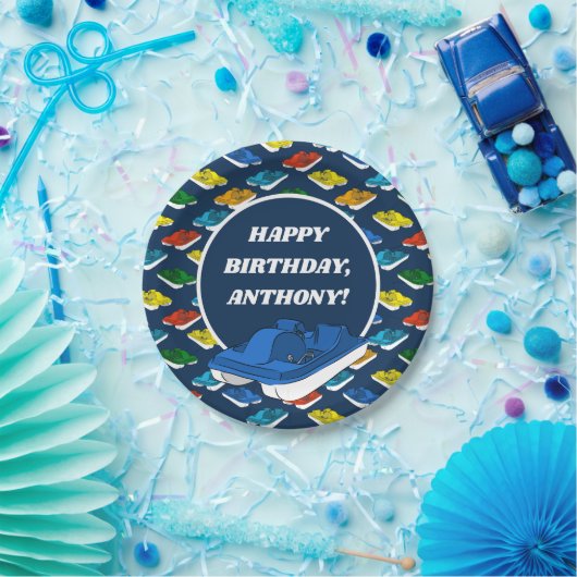 Pedal Boats Birthday Party - Gepersonaliseerd Papieren Bordje (Feest)