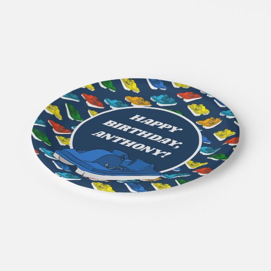 Pedal Boats Birthday Party - Gepersonaliseerd Papieren Bordje (Gekanteld)