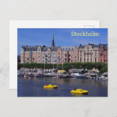 Pedal Boats op een zomerdag in Stockholm, Zweden Briefkaart (Voorkant / Achterkant)