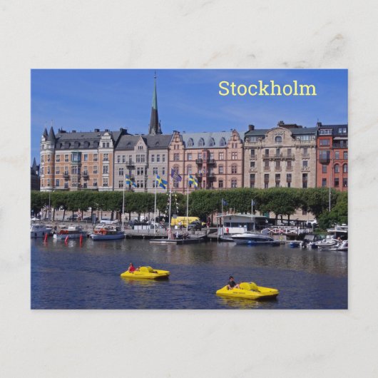 Pedal Boats op een zomerdag in Stockholm, Zweden Briefkaart (Voorkant)