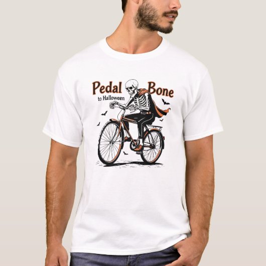 Pedal Bone naar Halloween Fietsen T-shirts (Voorkant)