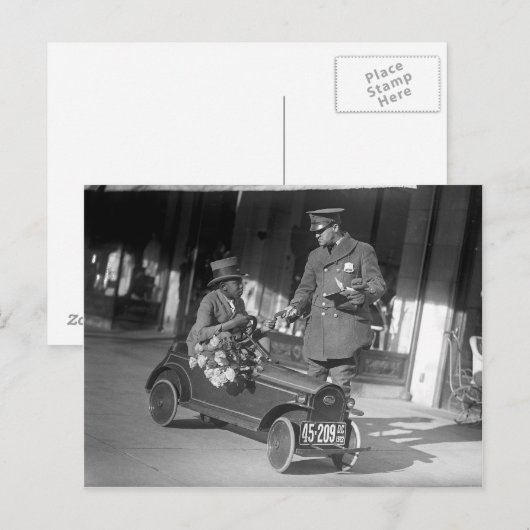 Pedal Car Traffic Stop, 1922 Briefkaart (Voorkant / Achterkant)