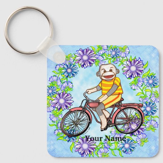Pedal Fiets Sock Aap Sleutelhanger (Voorkant)