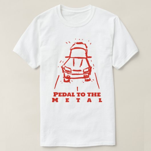 Pedal naar het metaal t-shirt (Design voorkant)