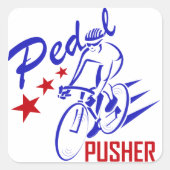 Pedal Pusher Vierkante Sticker (Voorkant)