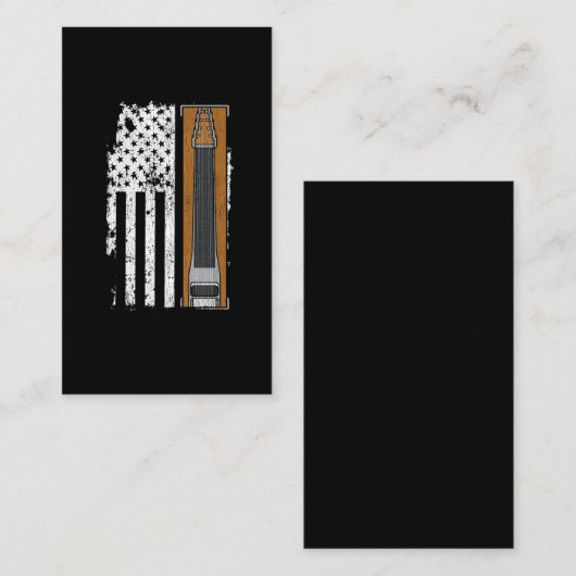 Pedal Steel American Flag US Musician Visitekaartje (Voorkant / Achterkant)