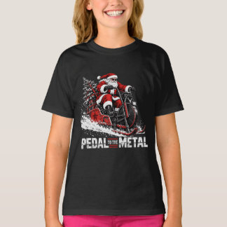 Pedal To The Metal | Stoere Kerstman Biker Kerst T-shirt