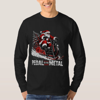 Pedal To The Metal | Stoere Kerstman Biker Kerstma T-shirt
