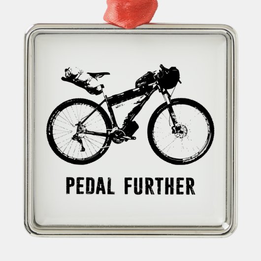 Pedal Verder Bikepacking Metalen Ornament (Voorkant)