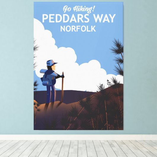 Peddars Way Norfolk Hiking poster Canvas Afdruk (Insitu (Houten vloer))