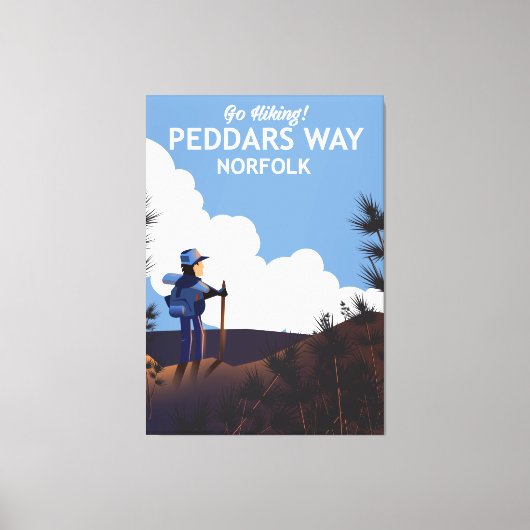 Peddars Way Norfolk Wandelposter Canvas Afdruk (Voorkant)