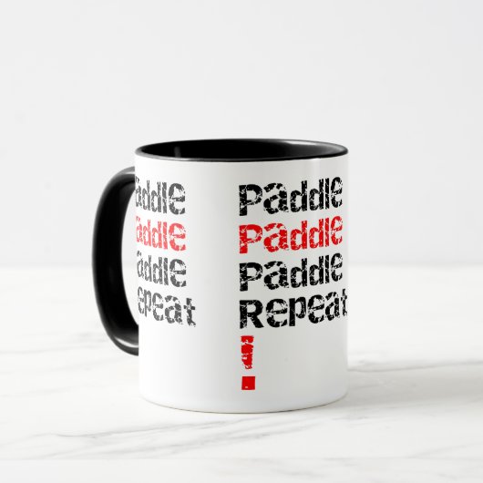 Peddel... Herhalen - Stand up paddle board ontwerp Mok (Voorkant links)