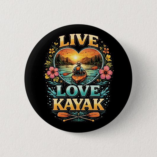 Peddel naar de zonsondergang ronde button 5,7 cm (Voorkant)