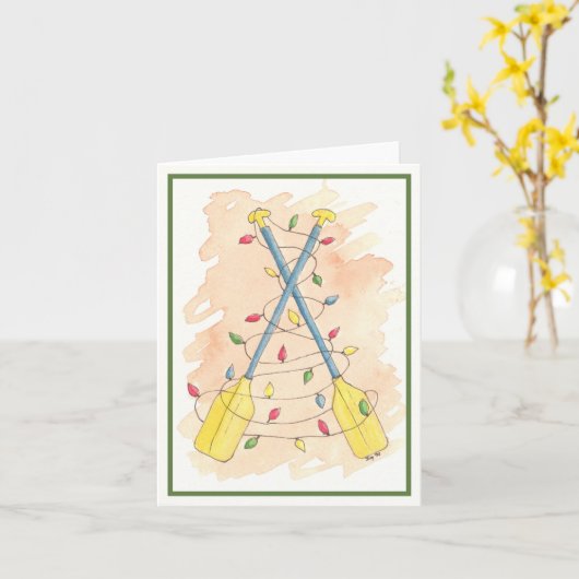 Peddels met kerstverlichting kaart (Gele Bloem)