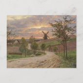 Peder Mønste-Country Road, Windmill, Sunset| Briefkaart (Voorkant)