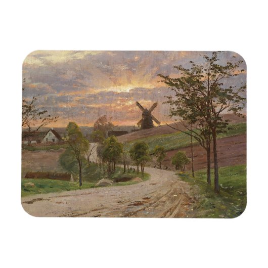 Peder Mønste-Country Road, Windmill, Sunset|  Magneet (Horizontaal)