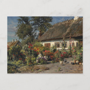 Peder Monsted - Een katoentuin met kippen Briefkaart