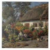 Peder Monsted - Een katoentuin met kippen Tegeltje (Voorkant)
