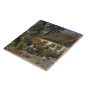 Peder Monsted - Een katoentuin met kippen Tegeltje (Zijkant)